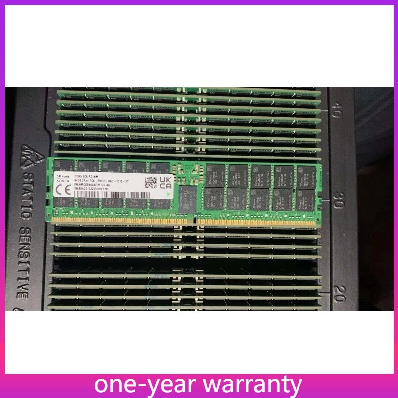 SK Hynix 64GB DDR5 5600MHz Server RAM 2Rx4 PC5-5600B RDIMM HMCG94AGBRA177N ECC