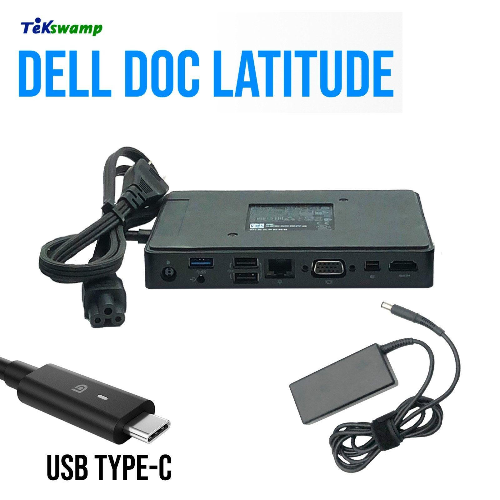 Dell USB-C 4K Dock Station for Latitude 7424 Rugged 7430 7530 w/130W AC Adapter