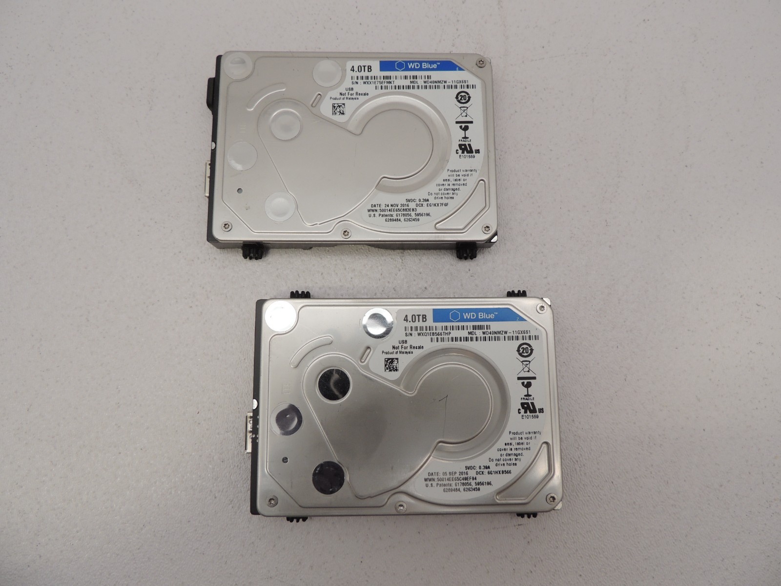 Lot of 2 Western Digital WD40NMZW-11GX6S1 4TB 2.5" 5.4K USB Micro-B Hard Drive