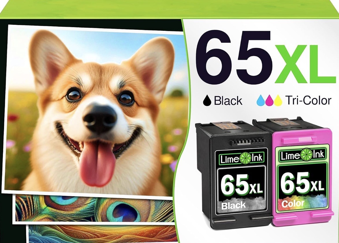 New Ink 65XL Compatible Ink Cartridge Combo Pack Black Tri-Color for HP 65