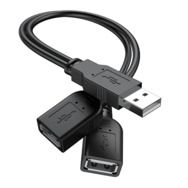 【2026 Upgraded】 USB 2.0 A Male to 2 Dual USB Female Jack Y Splitter Hub Power Co