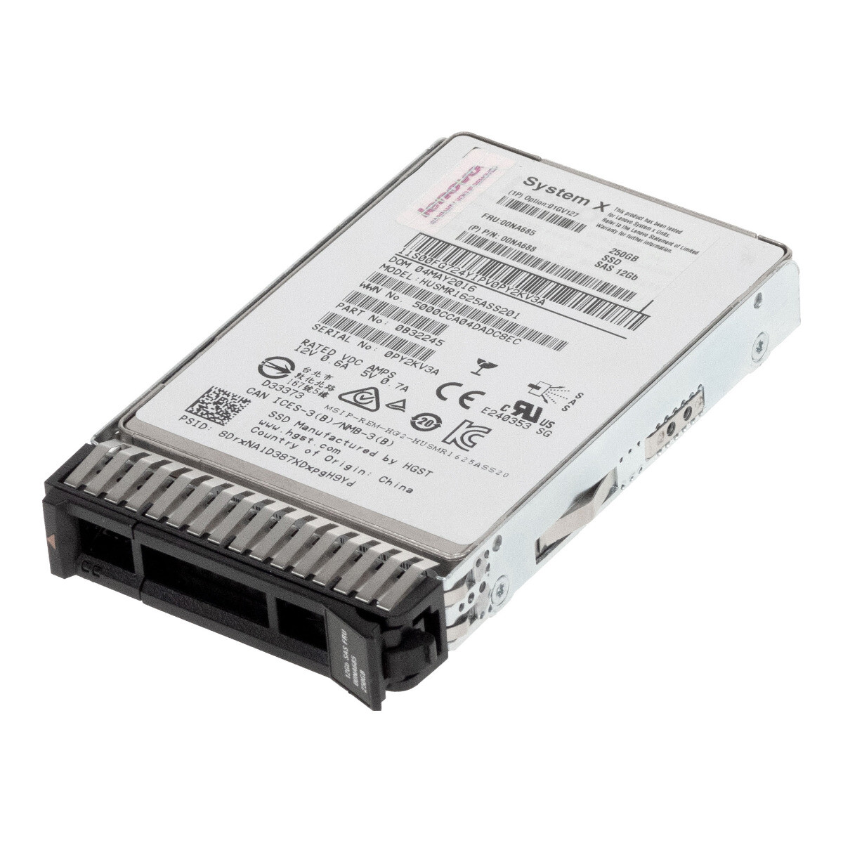 Solid State Drive Lenovo 00NA685 00NA688 HUSMR1625ASS201 250GB MLC SAS-3 2.5'