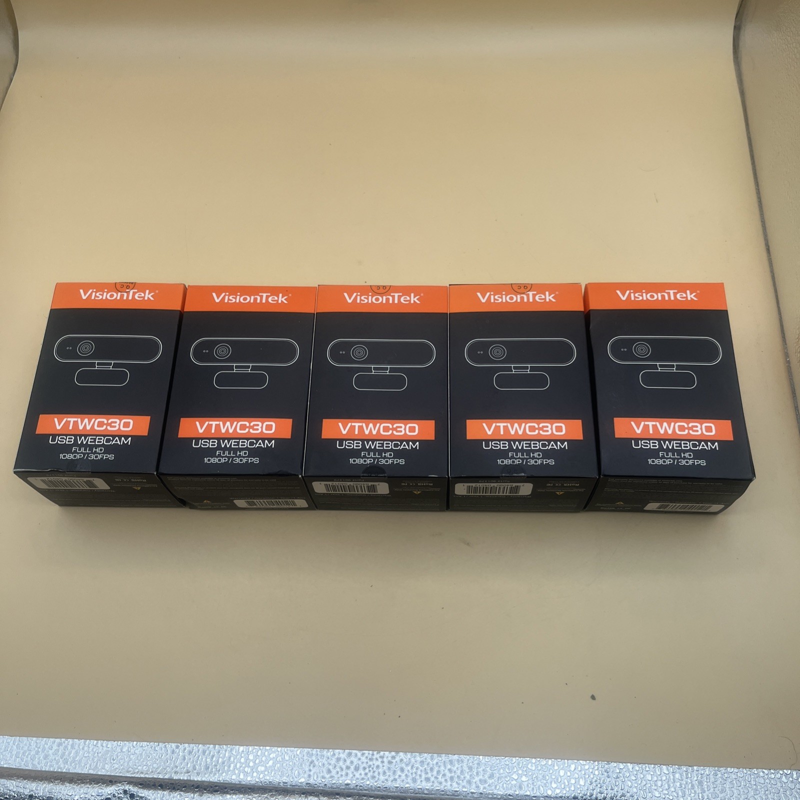 LOT OF 5 VISIONTEK VTWC30 USB WEBCAM FULL HD 1080P/30FPS - NEW