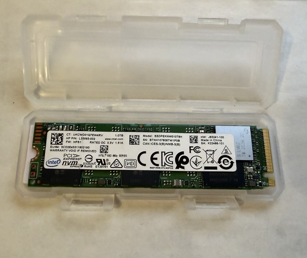 Intel 660P 1TB M.2 nVME SSD - 98% health. No Bad Sectors, No errors