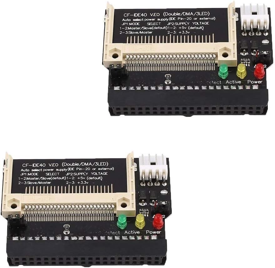 2Pcs Compact Flash CF Card to 3.5 Female 40 Pin IDE Hard Drive