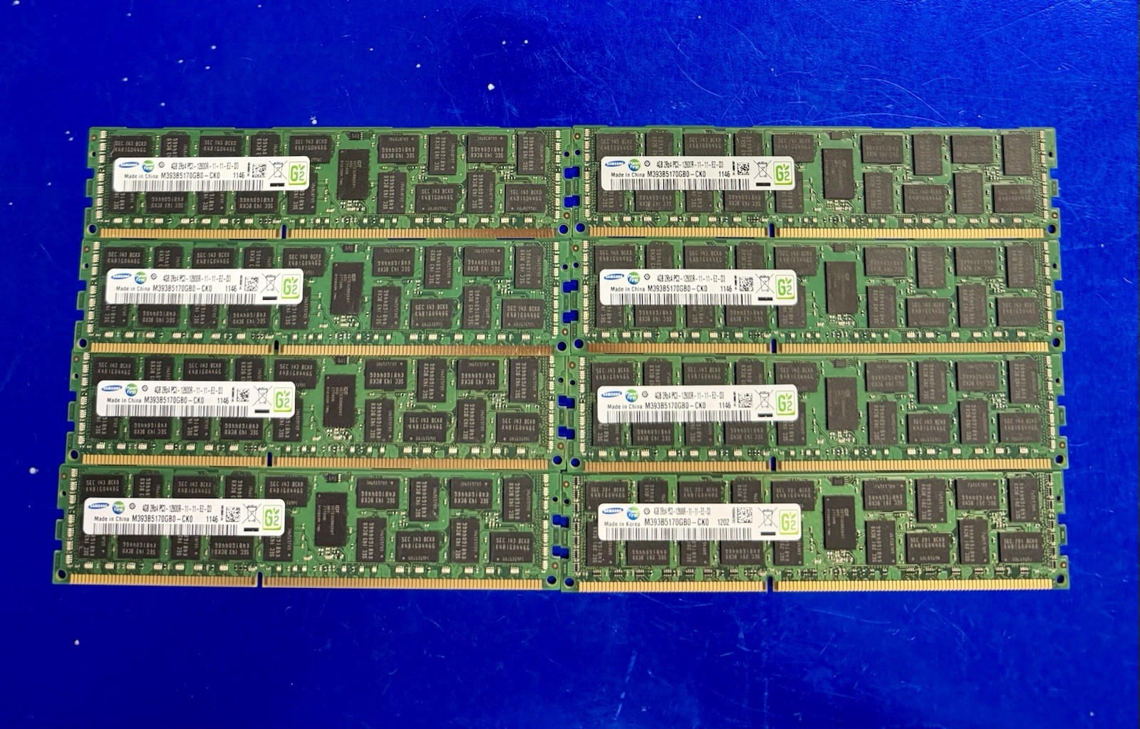 {8x} Samsung 4GB ECC Server RAM RDIMM 2Rx4 PC3-12800R | M393B5170GB0-CK0