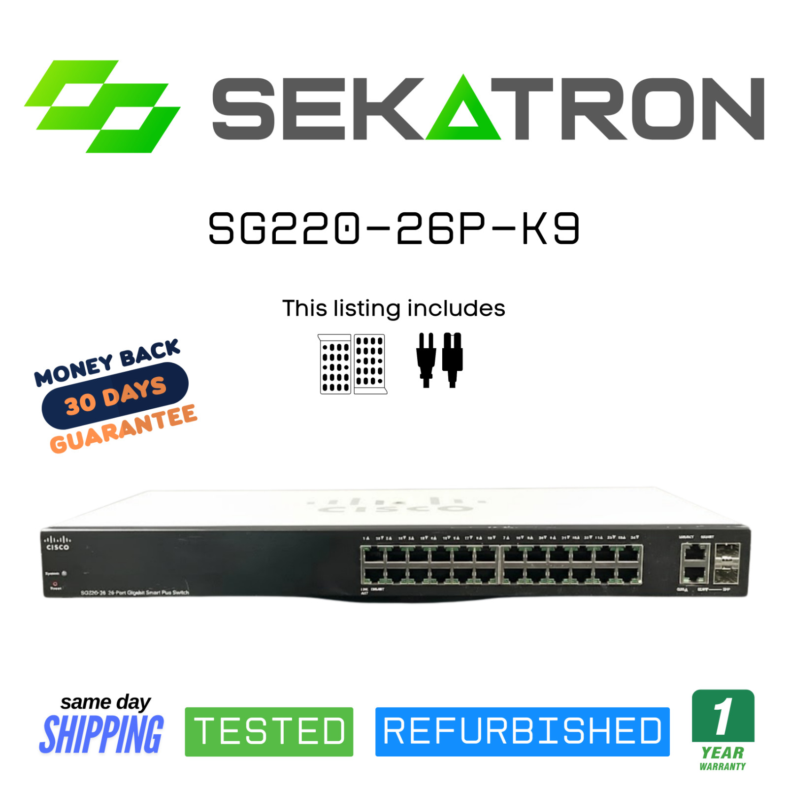 🔀 Cisco SG220-26P-K9 • 26-Port Gigabit PoE Smart Switch ⚡FastShip