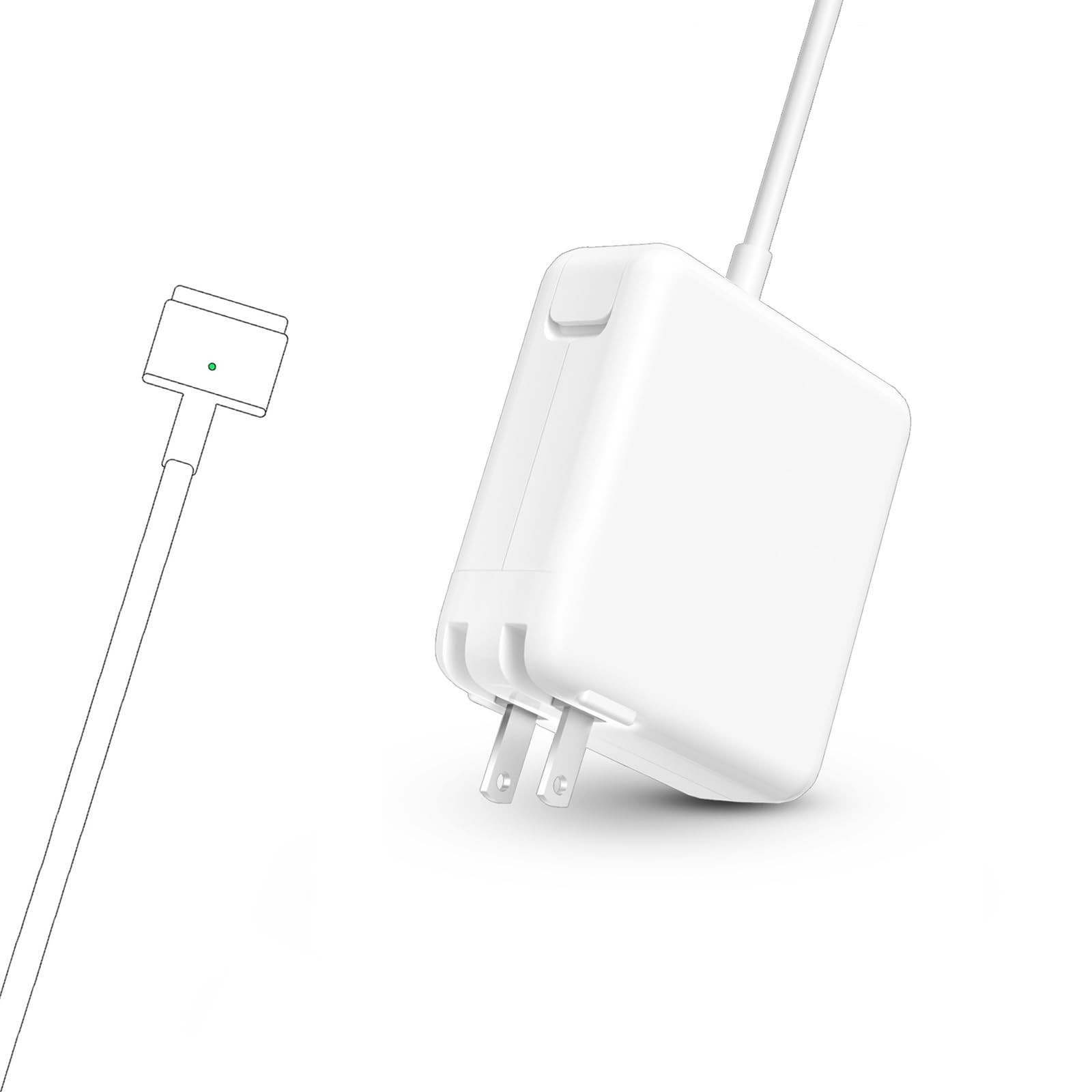 45W Magnetic T-Tip Power Adapter for MacBook Air (2012-2017) - Fast Charging Cha