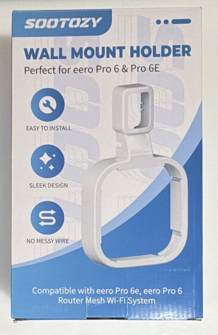 SOOTOZY Wall Mount Holder for eero Pro 6 & Pro 6E Router - White