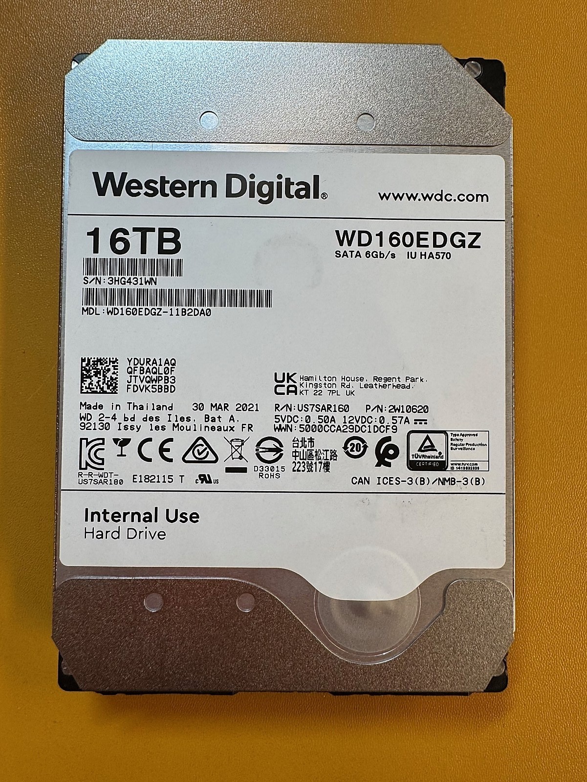 WD Ultrastar HC550 16TB SATA 7200RPM Helium WD160EDGZ Enterprise HDD Tested Good