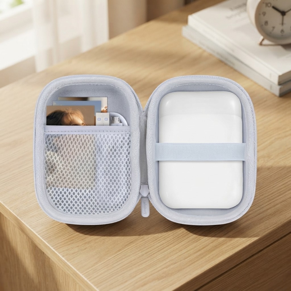 Portable and Durable EVA Case for Liene 2x3 Photo Printer with Accessory Pocket
