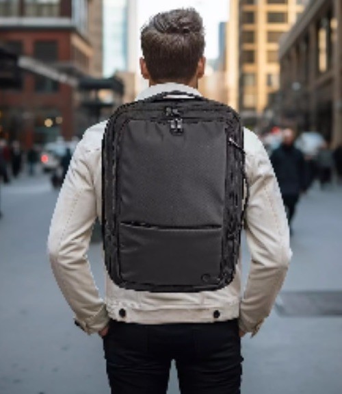 Primo Weekender Laptop Bag Black USB Travel Business Backpack Briefcase Luggage