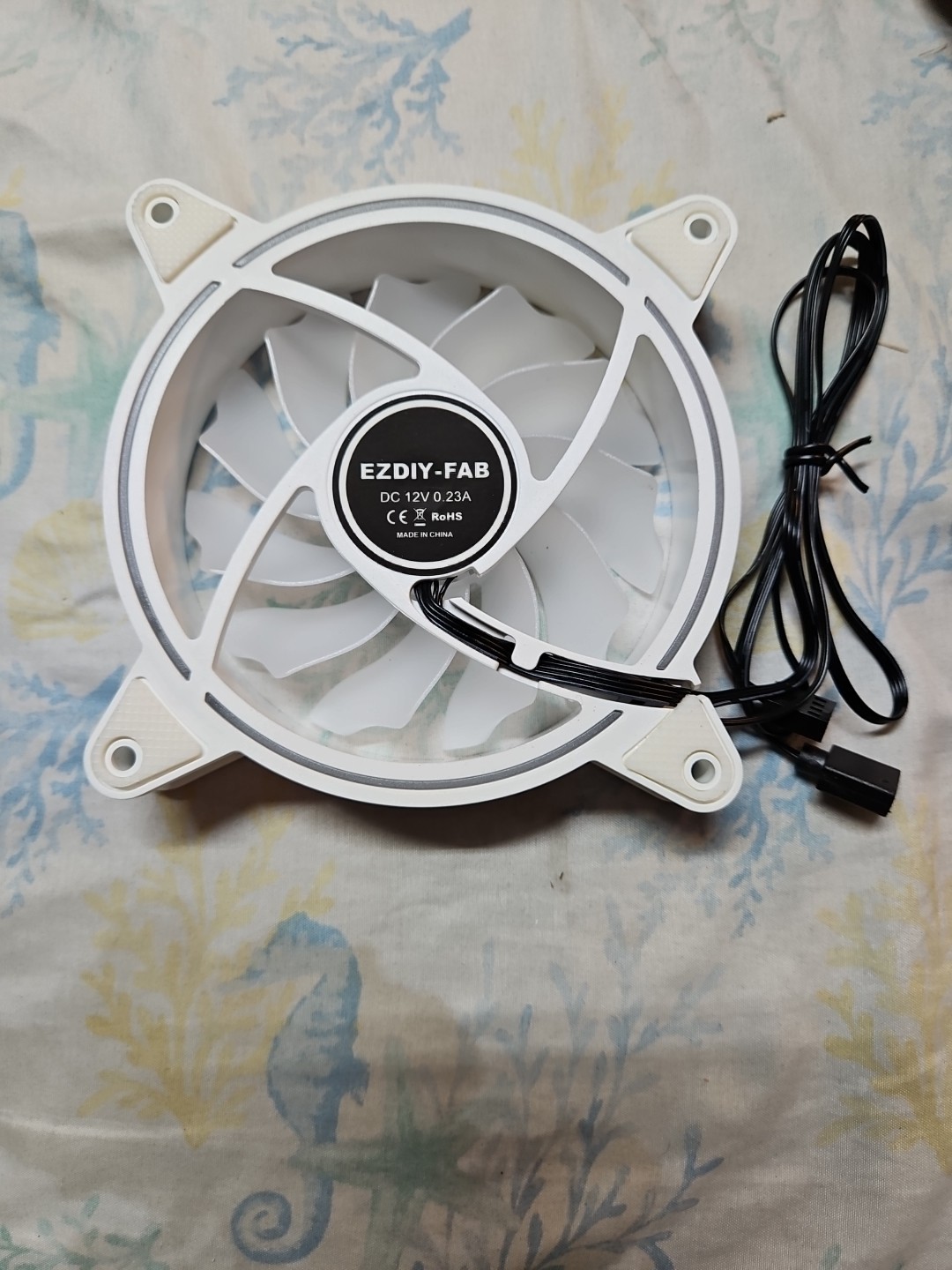 EZDIY-FAB White Moonlight 120Mm RGB PWM Case Fan with RGB PWM Fan Hub,5V Motherb