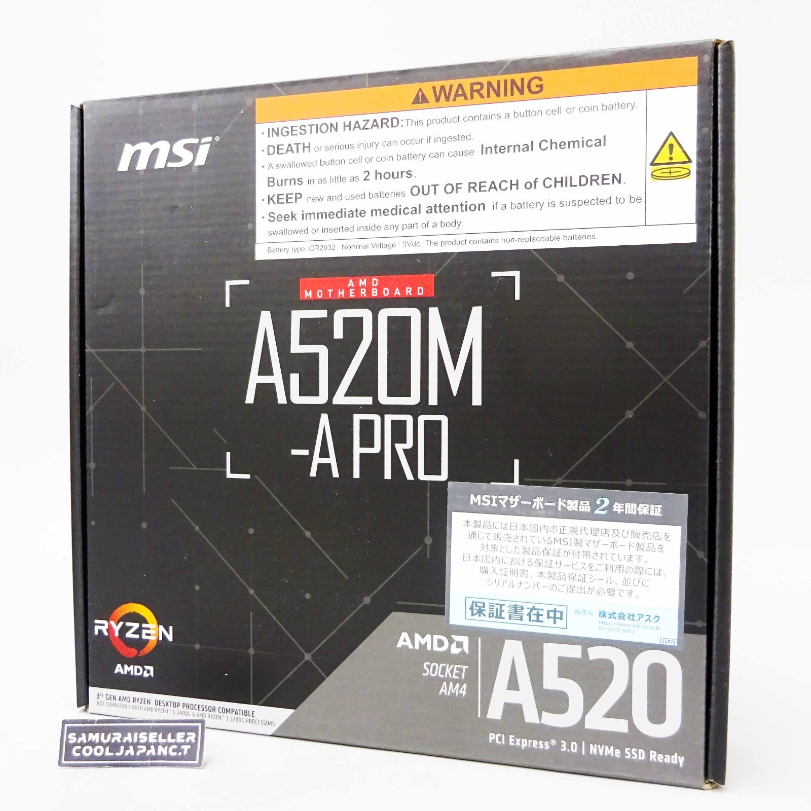 MSI A520M-A PRO AM4 AMD A520 USB3.2 Gen1 Micro-ATX Motherboard Japan NEW