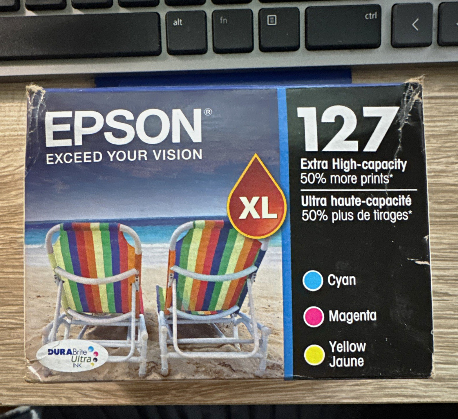 Epson 127 XL Genuine Inkjet Ink Cartridges 3-Pack CMY C13T127520 exp. 09.2018