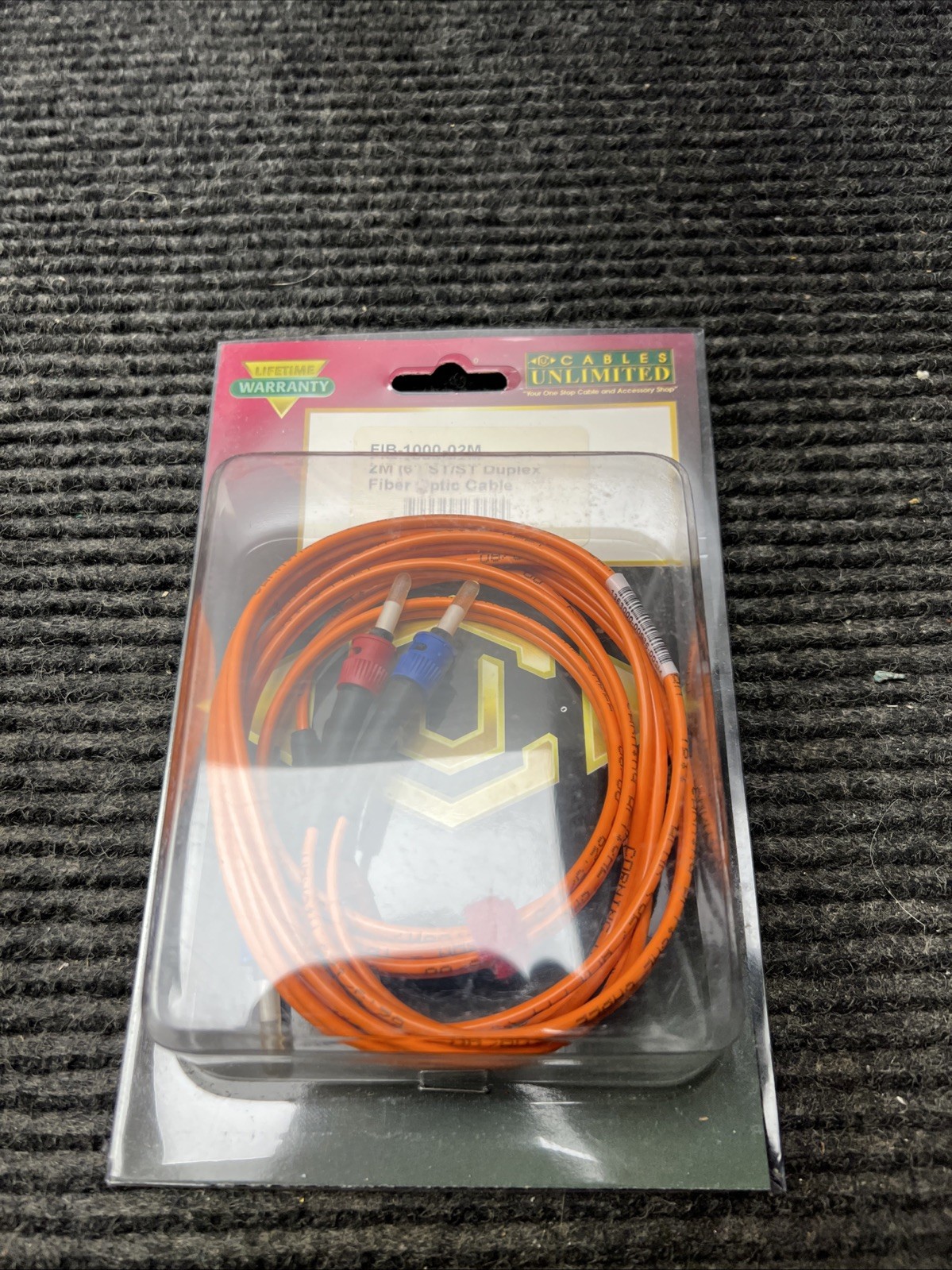 Cables Unlimited FIB-4000-02M Fiber Optic Cable 2M 6' ST/ST Duplex