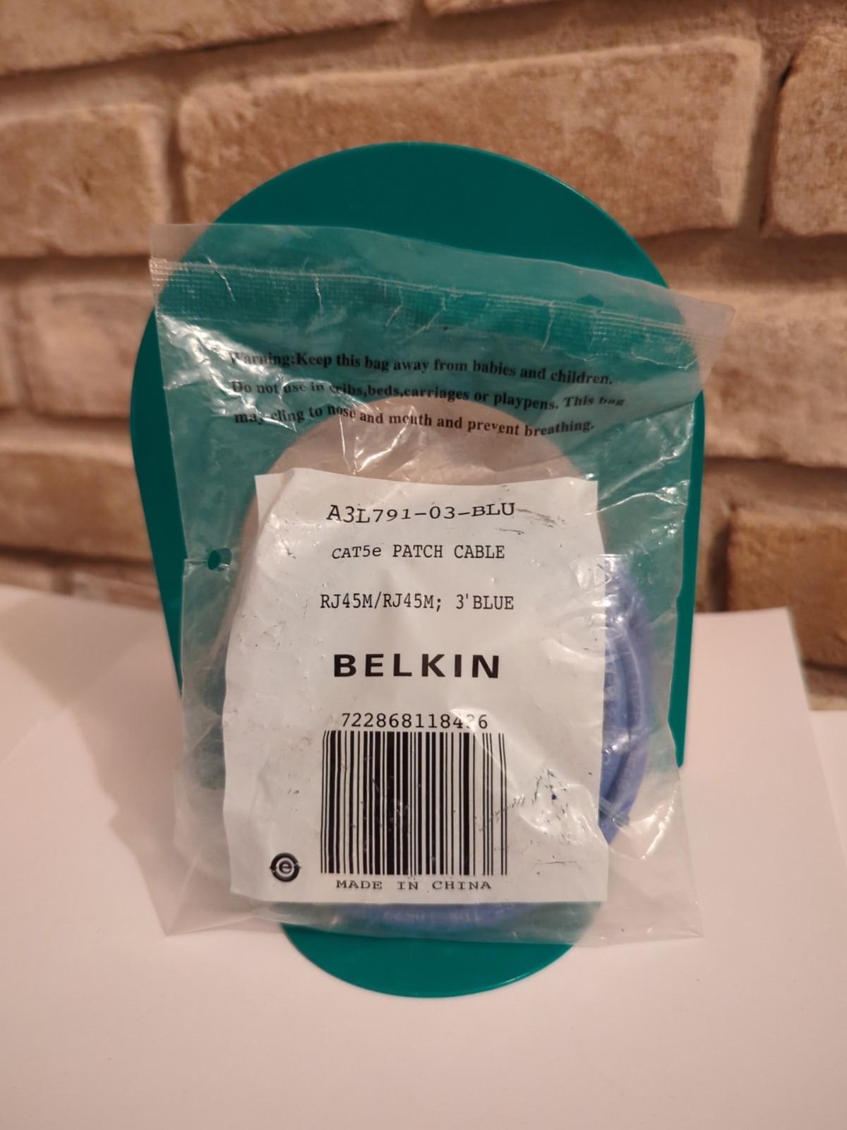 Belkin Patch Cord Blue CAT5E 3Ft. A3L791-03-BLU