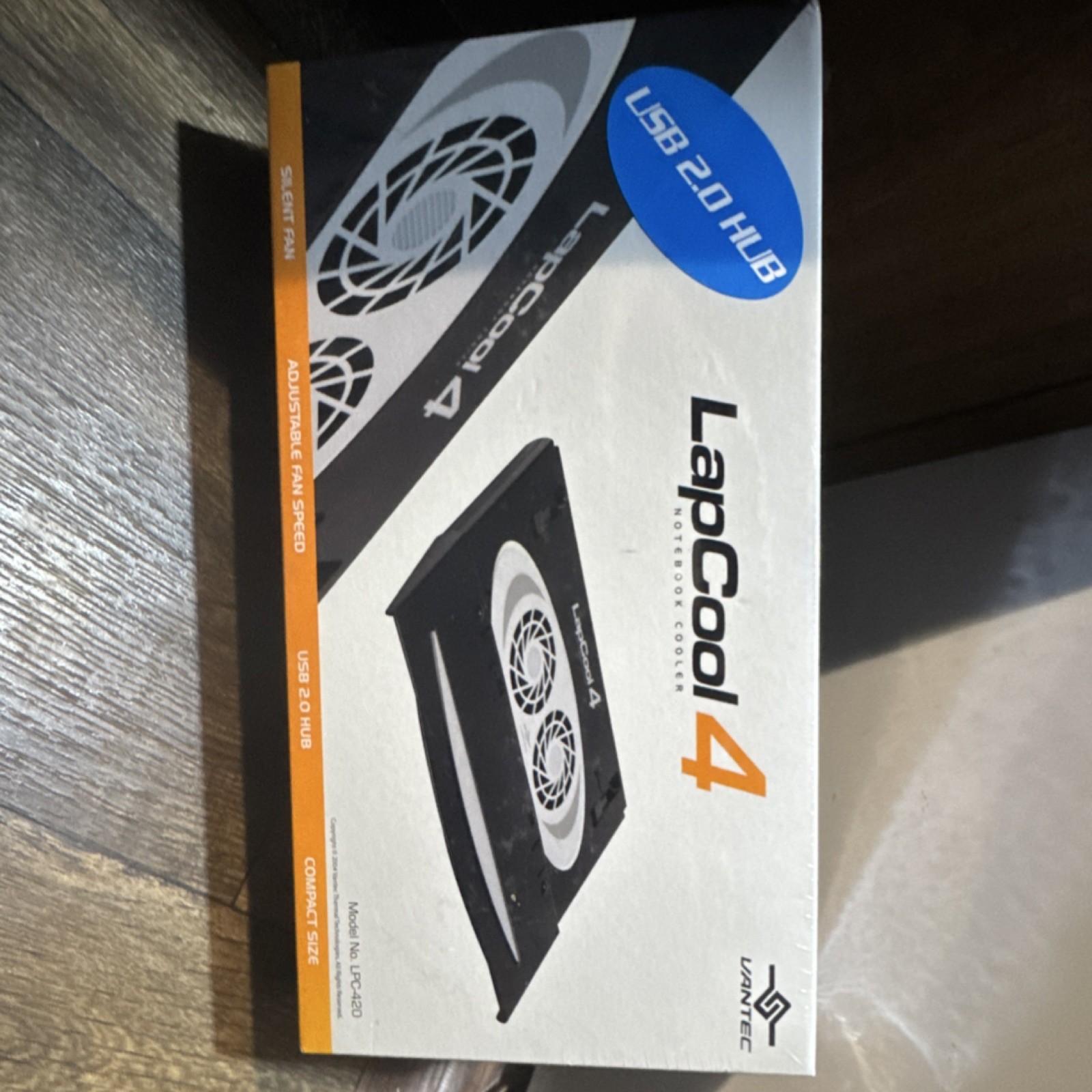Vantec LapCool 4 LPC-420 Laptop Cooling Pad, USB 2.0 Hub, Adjustable Fans, Black