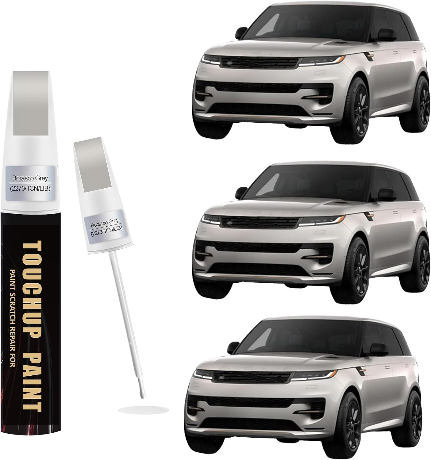 Borasco Grey(2273/1Cn/Lib) Car Paint Touch up Pen Compatible with Landrover, 2-I