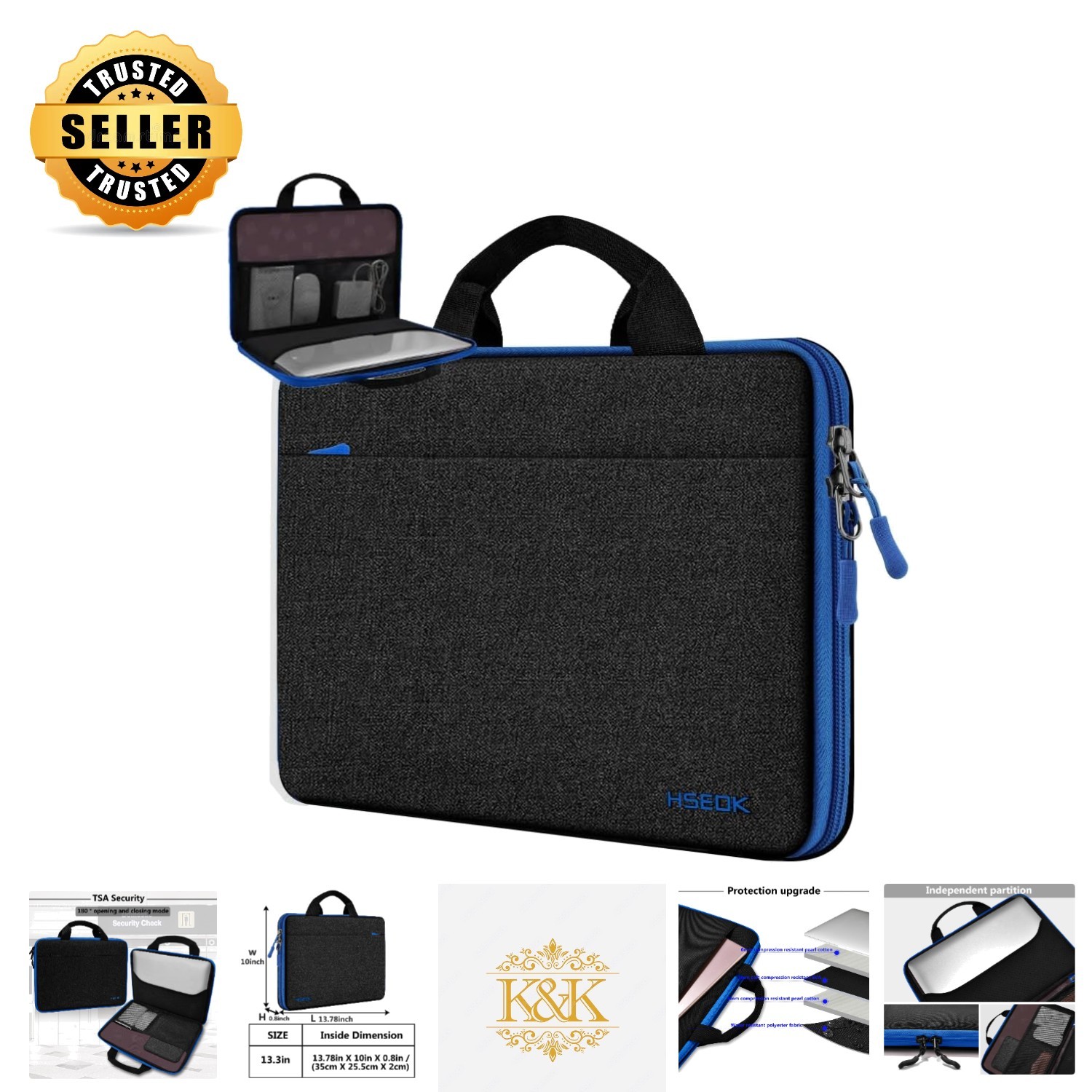 Lightweight 13-14 Inch Laptop Case with 5 Layers Protection - Travel Ready