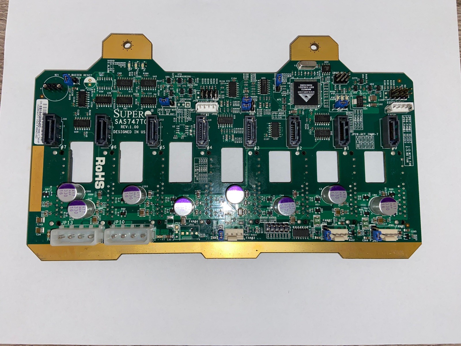 Supermicro SUPER SAS747TQ hard drive backplane REV: 1.00 version
