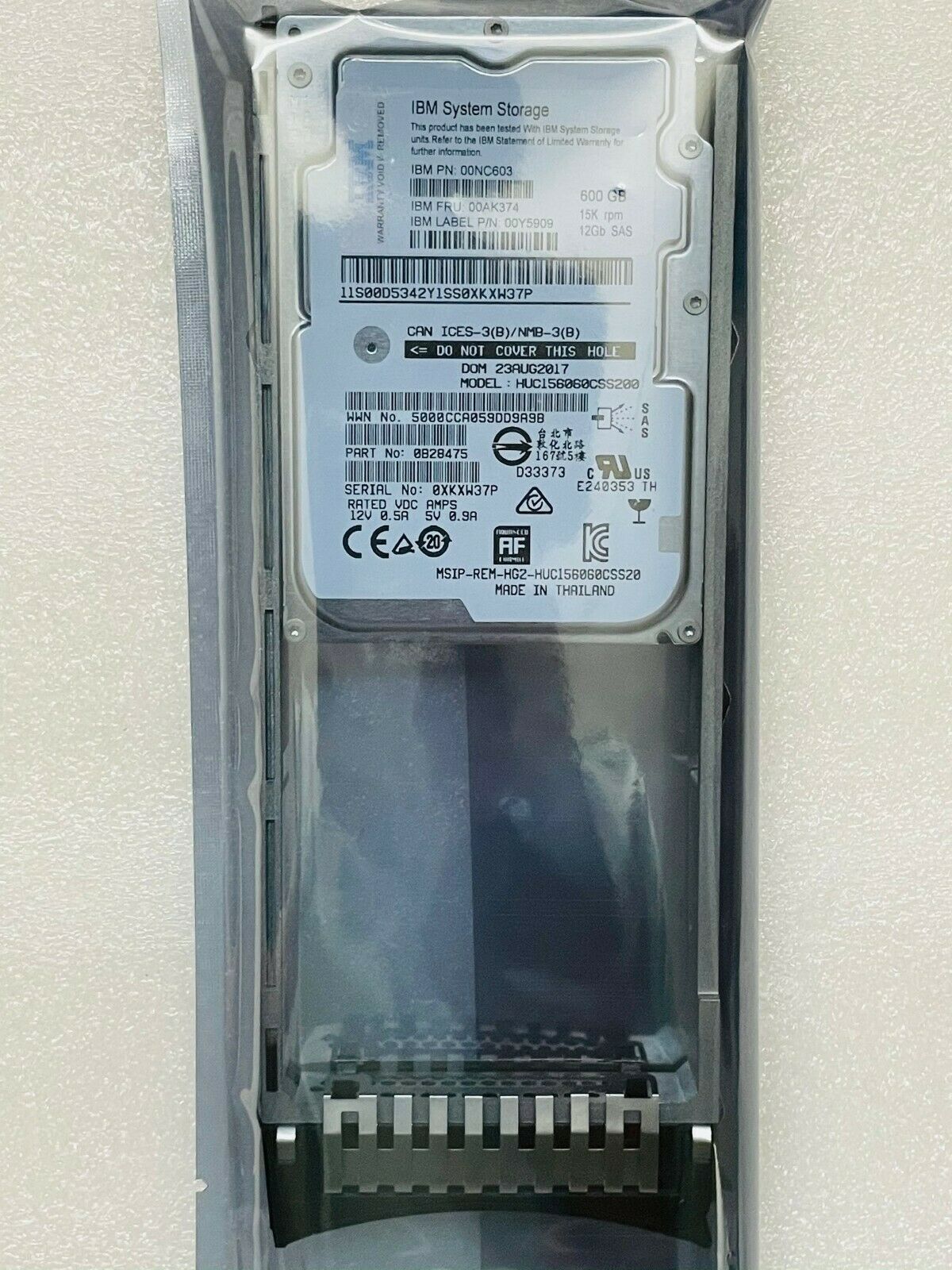 IBM 00NC603 00AK374 600GB 15K SAS 2.5" 12GB/S For IBM V3500 V3700 HDD HARD DRIVE
