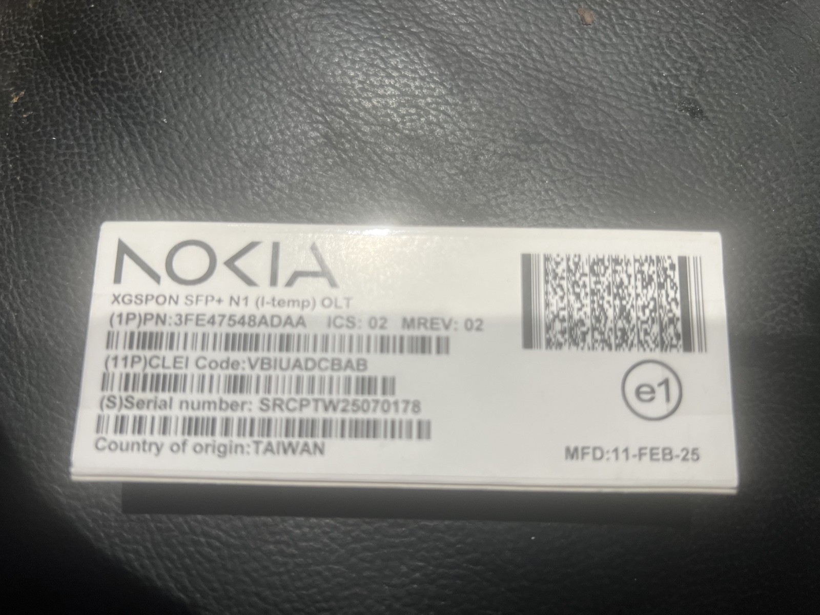 NIB Nokia 3FE47548AD / 3FE47548ADAA VBIUADCBAA XGS Dual Rate SFP+ N1(1-t) OLT G2