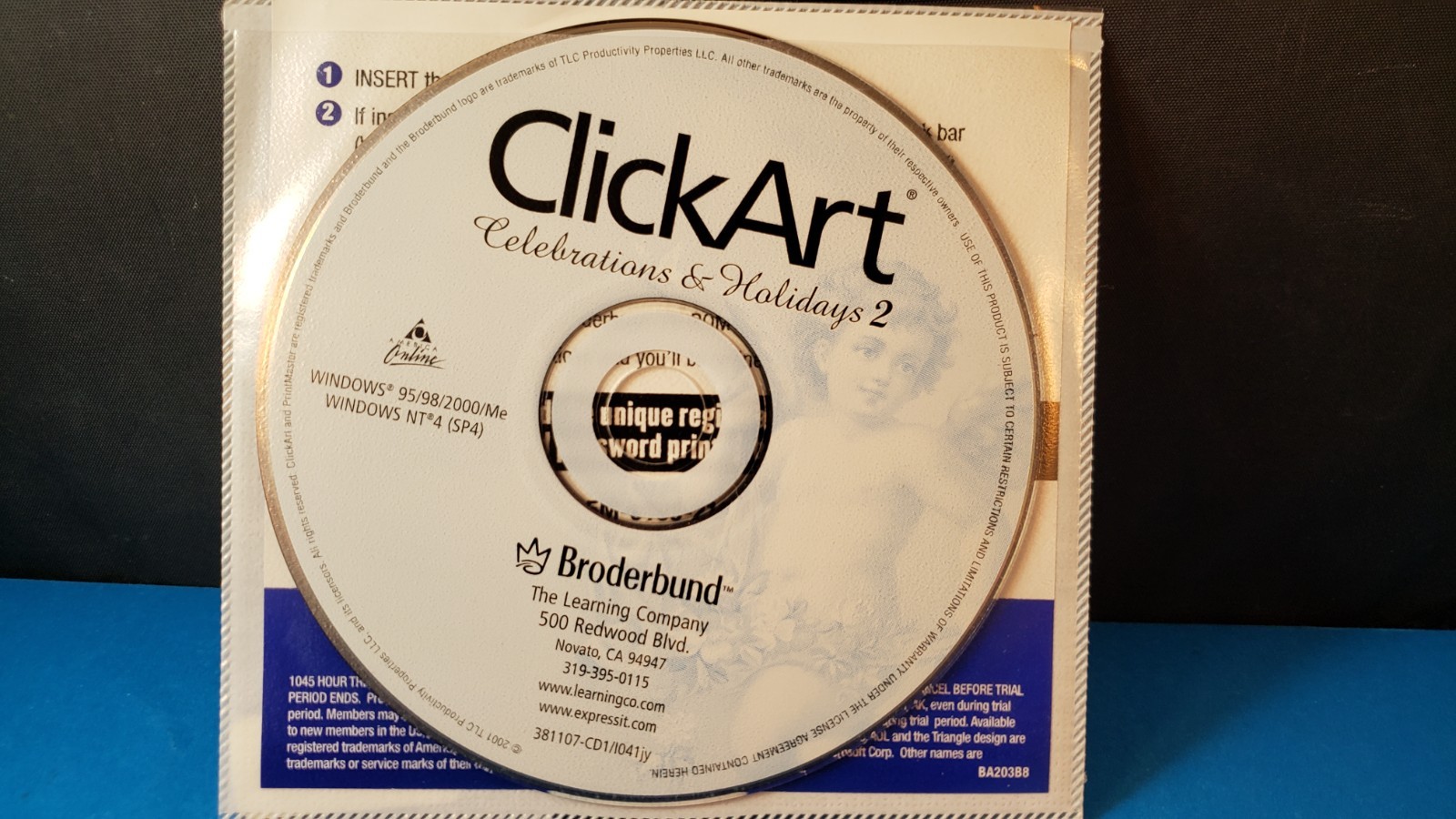 CLICK ART "CELEBRATIONS & HOLIDAYS 2"  Broderbund 2001 Disk PC COMPUTER SOFTWARE