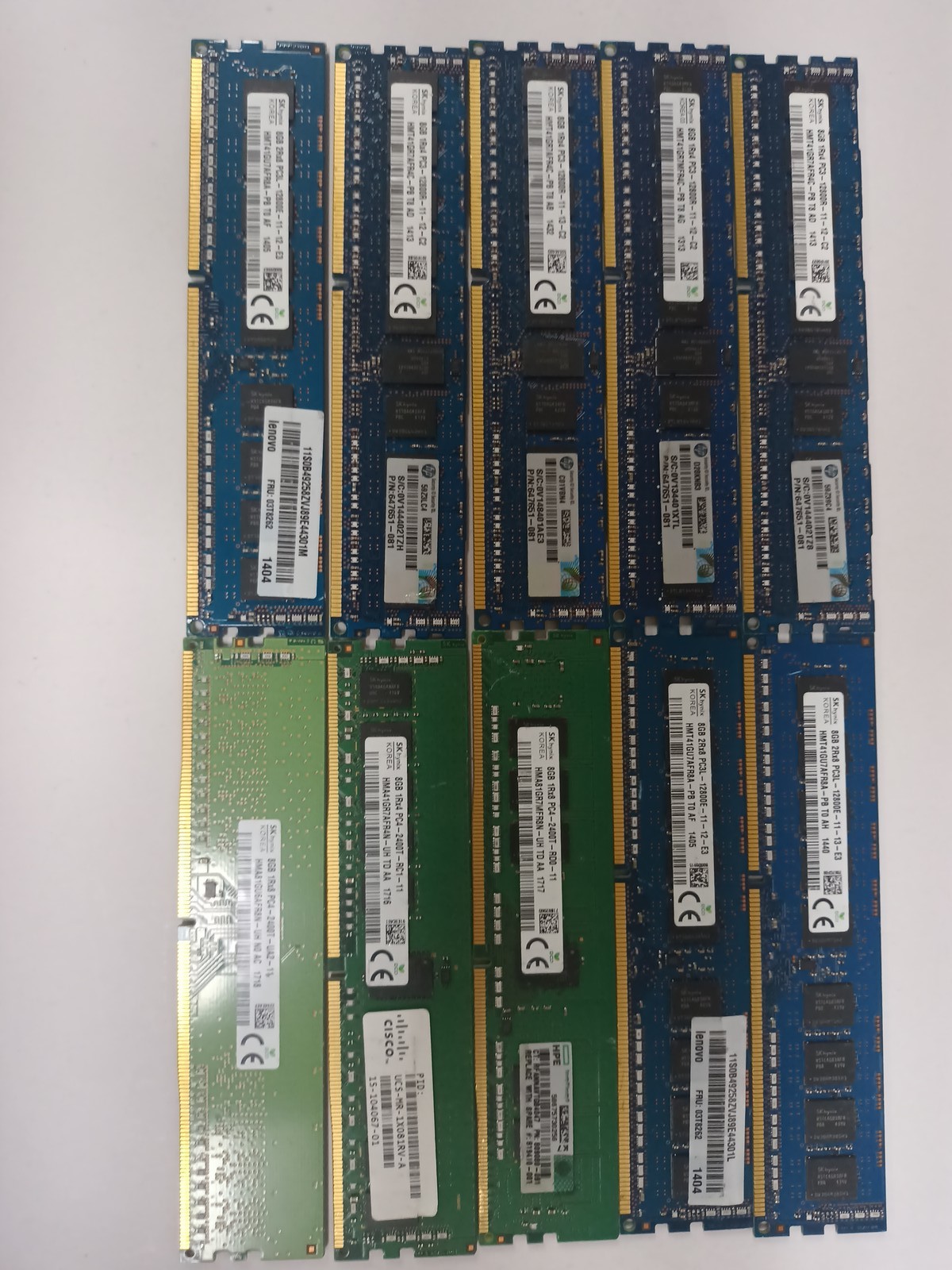 (LOT OF 10) MICRON 8GB DIFFERENT TYPES LOOK FOR DETAILS