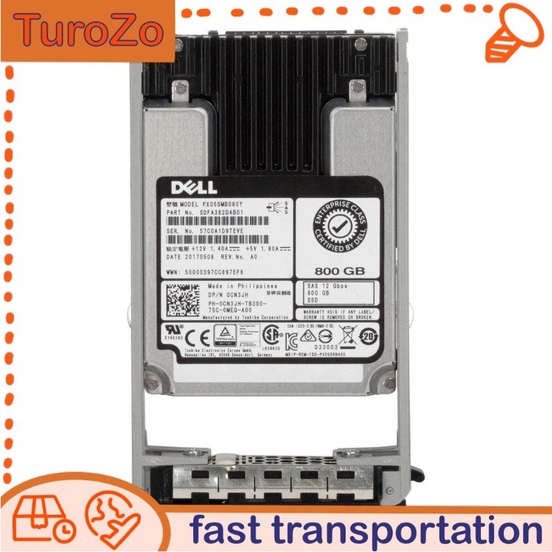 CN3JH PX05SMB080Y Dell Enterprise Class 800GB 12Gb/s SAS SSD Toshiba NEW