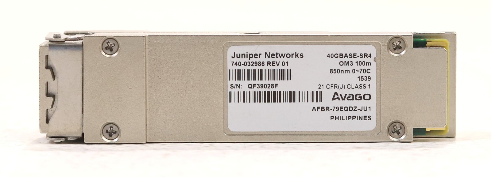 Juniper 40GBASE-SR4 40GbE QSFP+ 100m 850nm Transceiver Module P/N: 740-032986