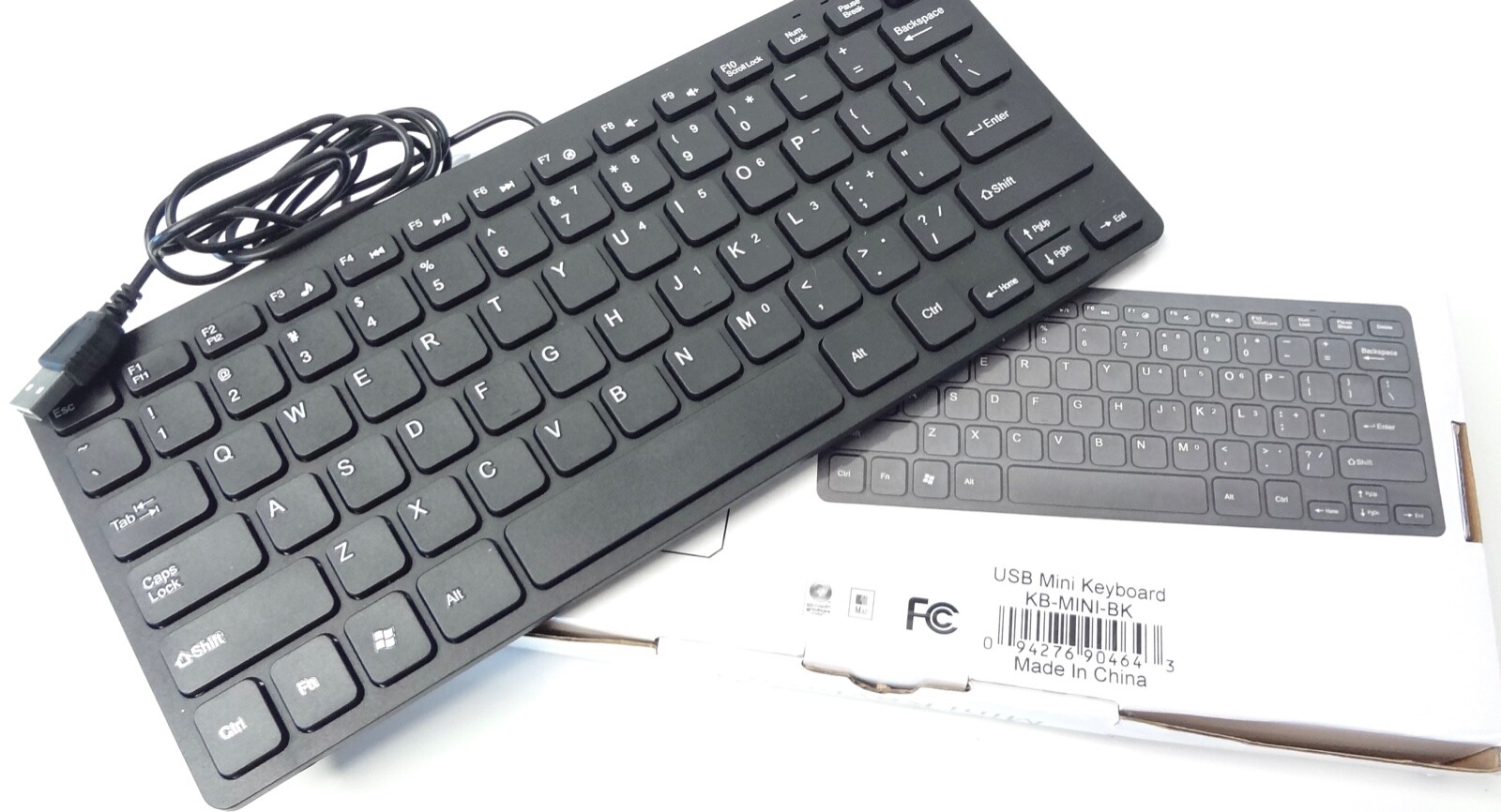 Mini keyboard Lightweight Wired USB Plastic Black . Mac or Windows NEW Boxed