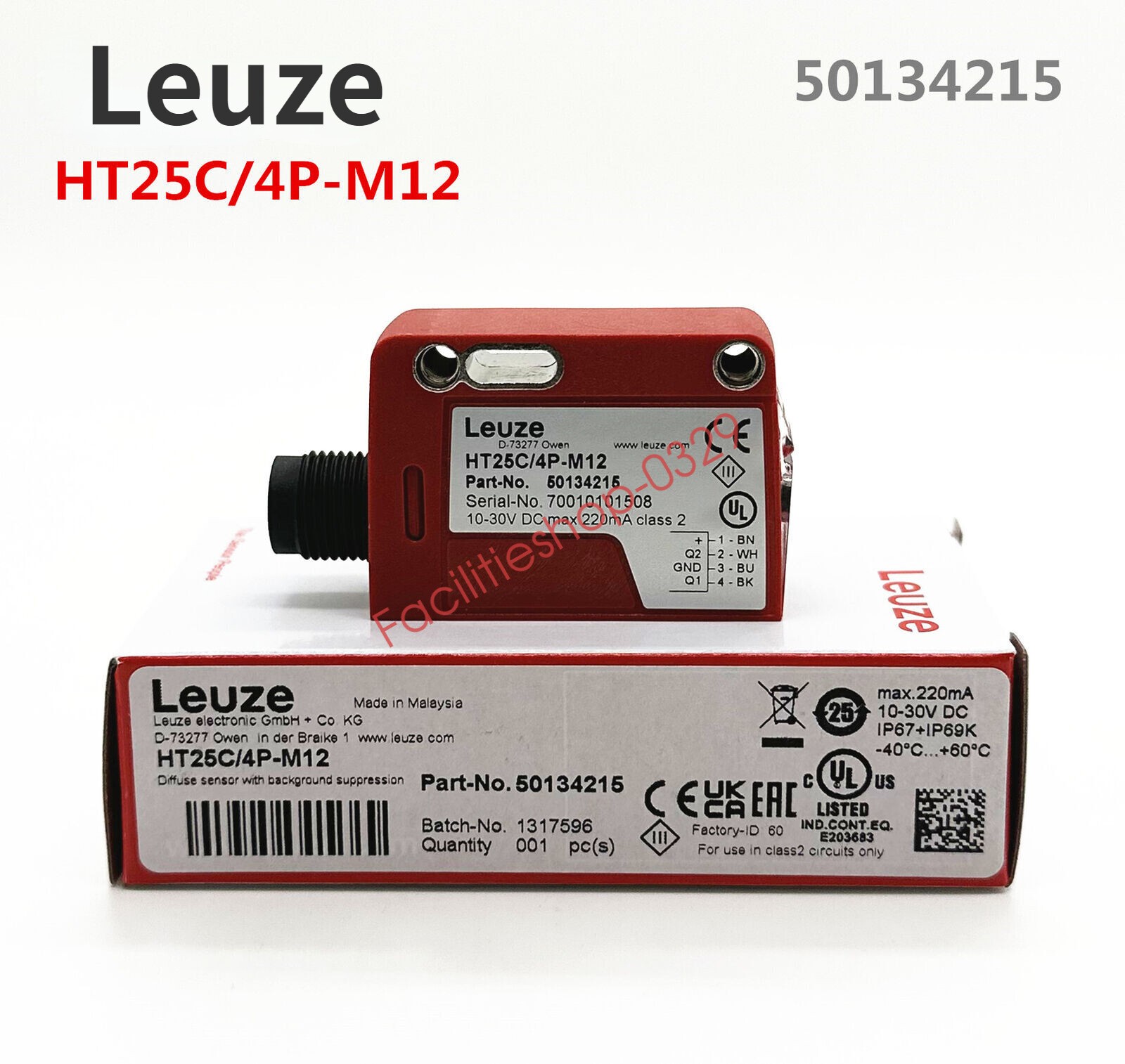1pcs LEUZE Photoelectric Sensor HT25C/4P-M12 50134215 DHL/FedEx