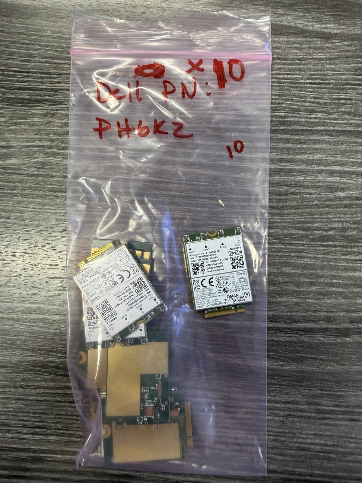 LOT OF 10  Dell Lat 5420 5424 7424 T77W968 DW5821e Snapdragon X20 LTE PH6K2 0S17