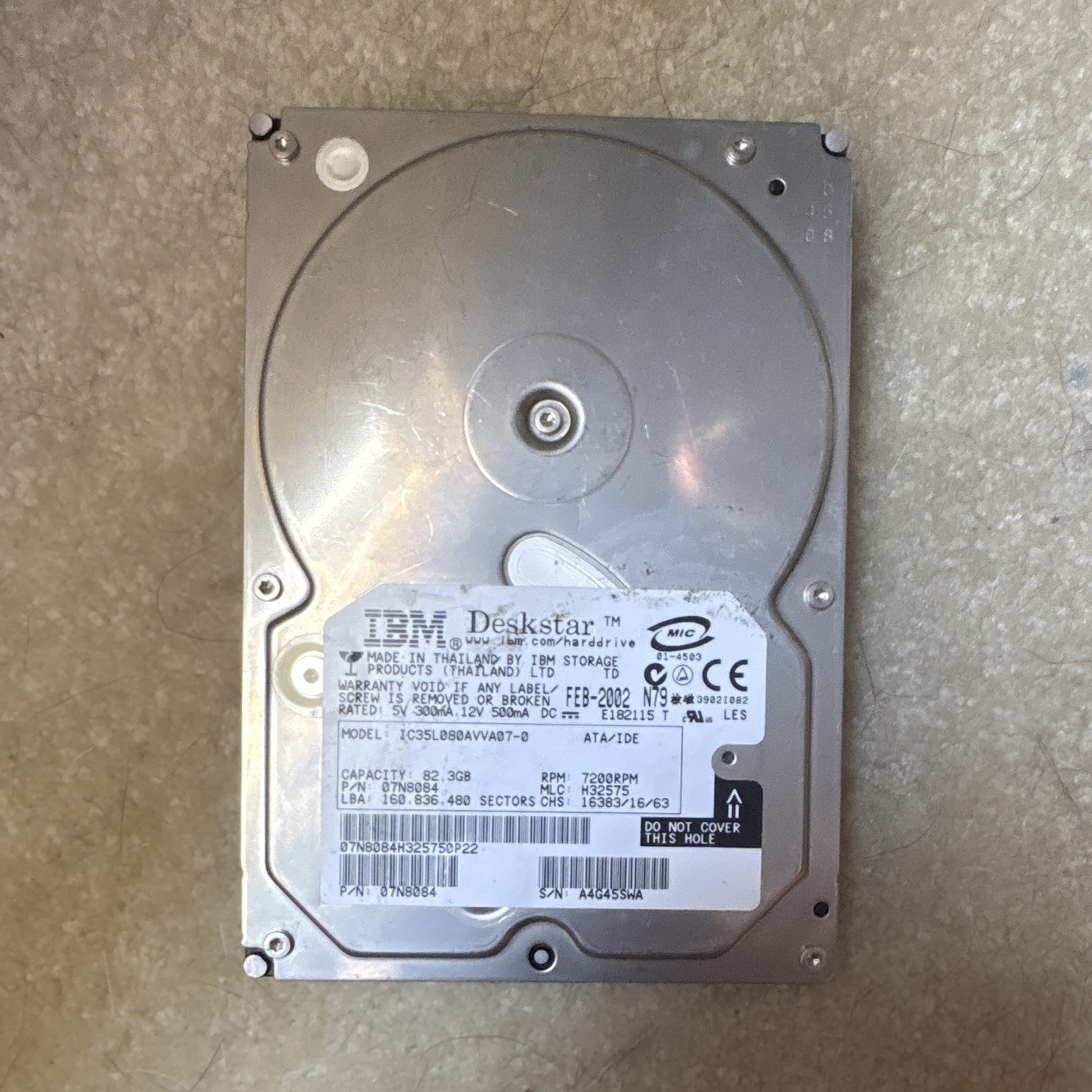 IBM Deskstar IC35L080AVVA07-0 80GB 2.5" ATA/IDE 7200RPM 8MB PC/Laptop