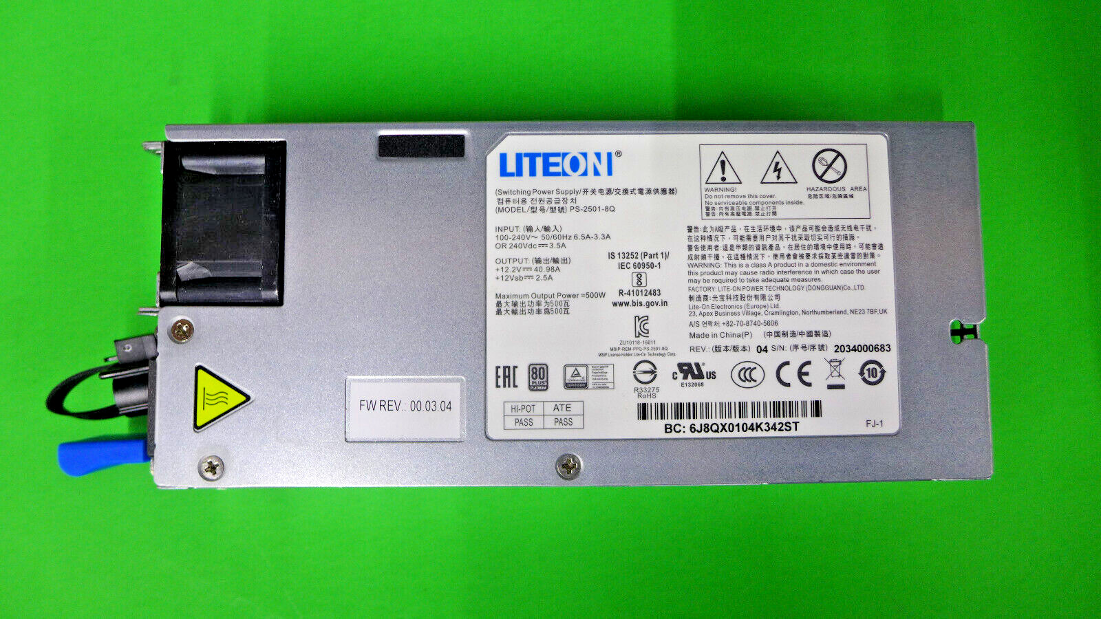Genuine LiteOn 500W 80Plus Switching Power Supply Unit PS-2501-8Q