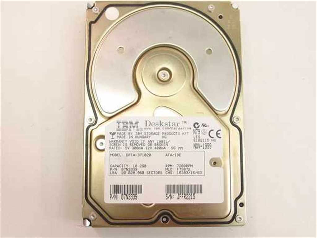 IBM Deskstar DPTA-371020 07N3339 10.2GB 3.5" IDE ATA Hard Drive 7200RPM