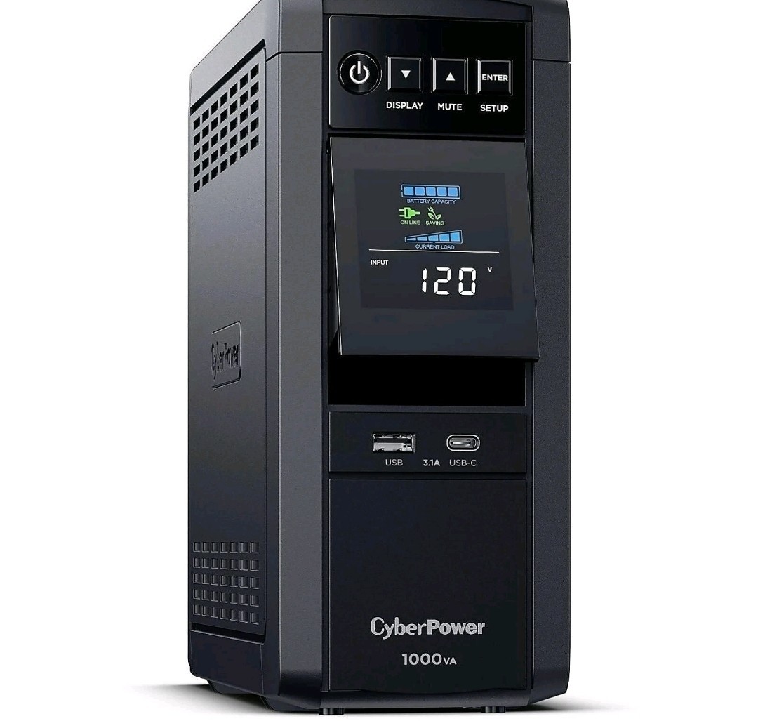 CyberPower PFC SineWave Series CP1000PFCLCD 10Outlet Power Supply, 1,000VA/600 W