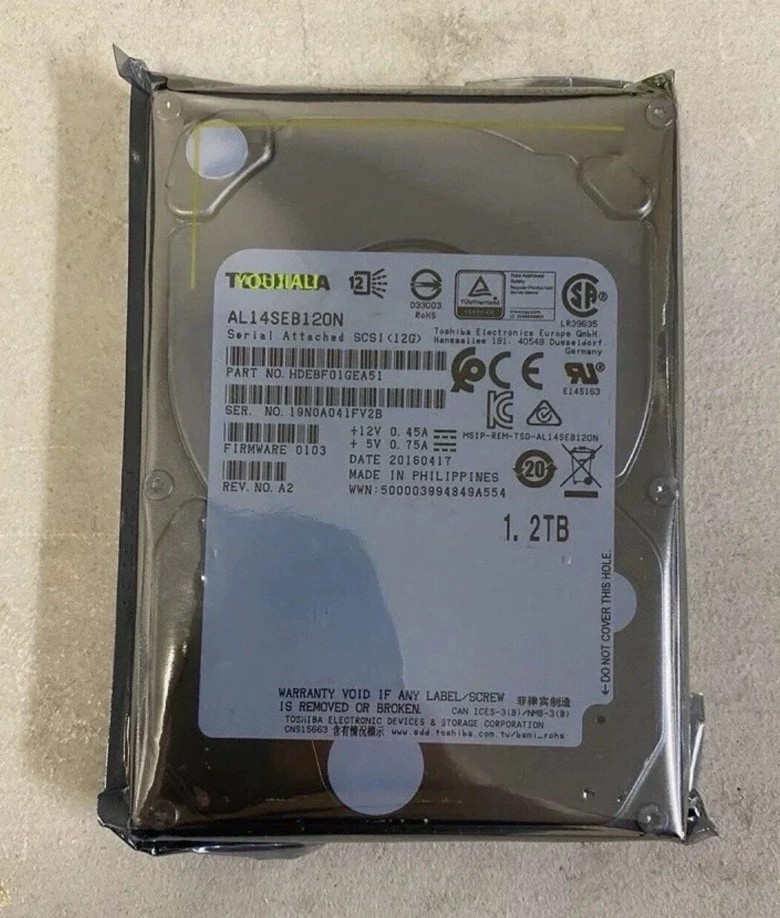 Toshiba AL14SEB120N 1.2TB 2.5" 12Gb/s 10K RPM SAS Hard Drive