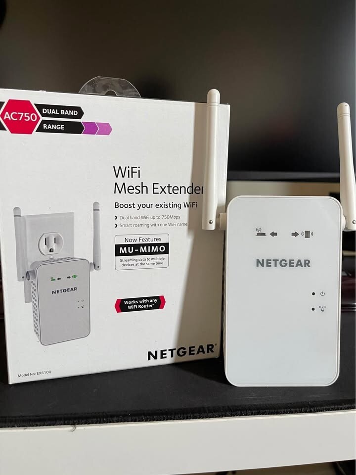 Netgear EX6100v2 AC750 Dual Band WiFi Range Extender is a wireless networking