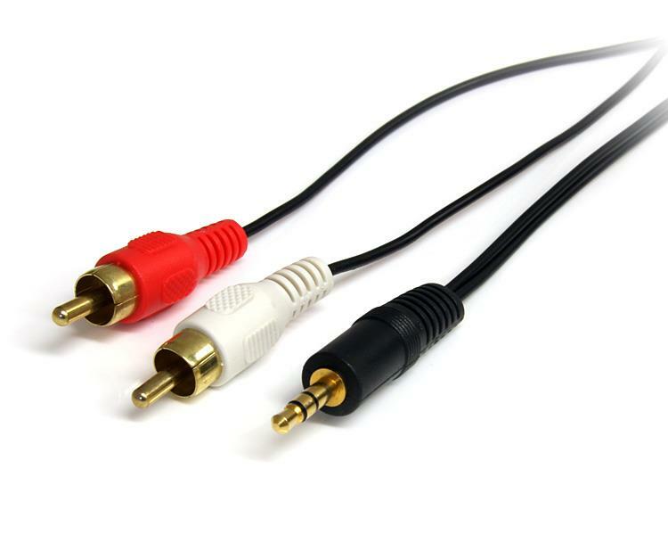 AH205R 3.5mm to 2 RCA Plugs 3ft ipod-phone-table-mp3 player adactor