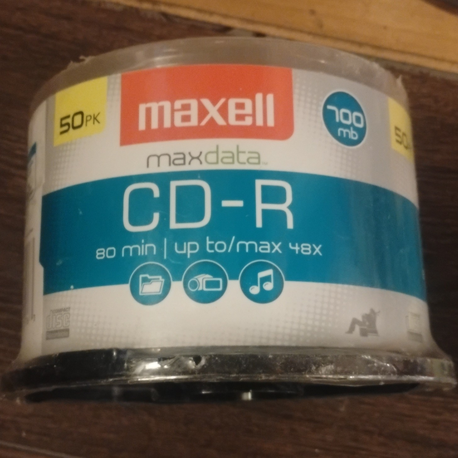 Maxell MaxData CD-R 700MB 48x 80min Recordable Discs 50 Pack Spindle