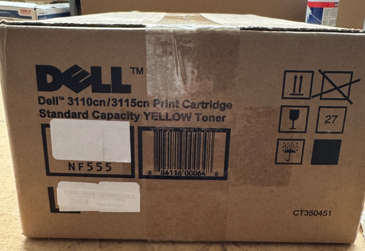 NEW Genuine Dell 3110 & 3115 Yellow Toner Cartridge NF555 RESALE CONDITION