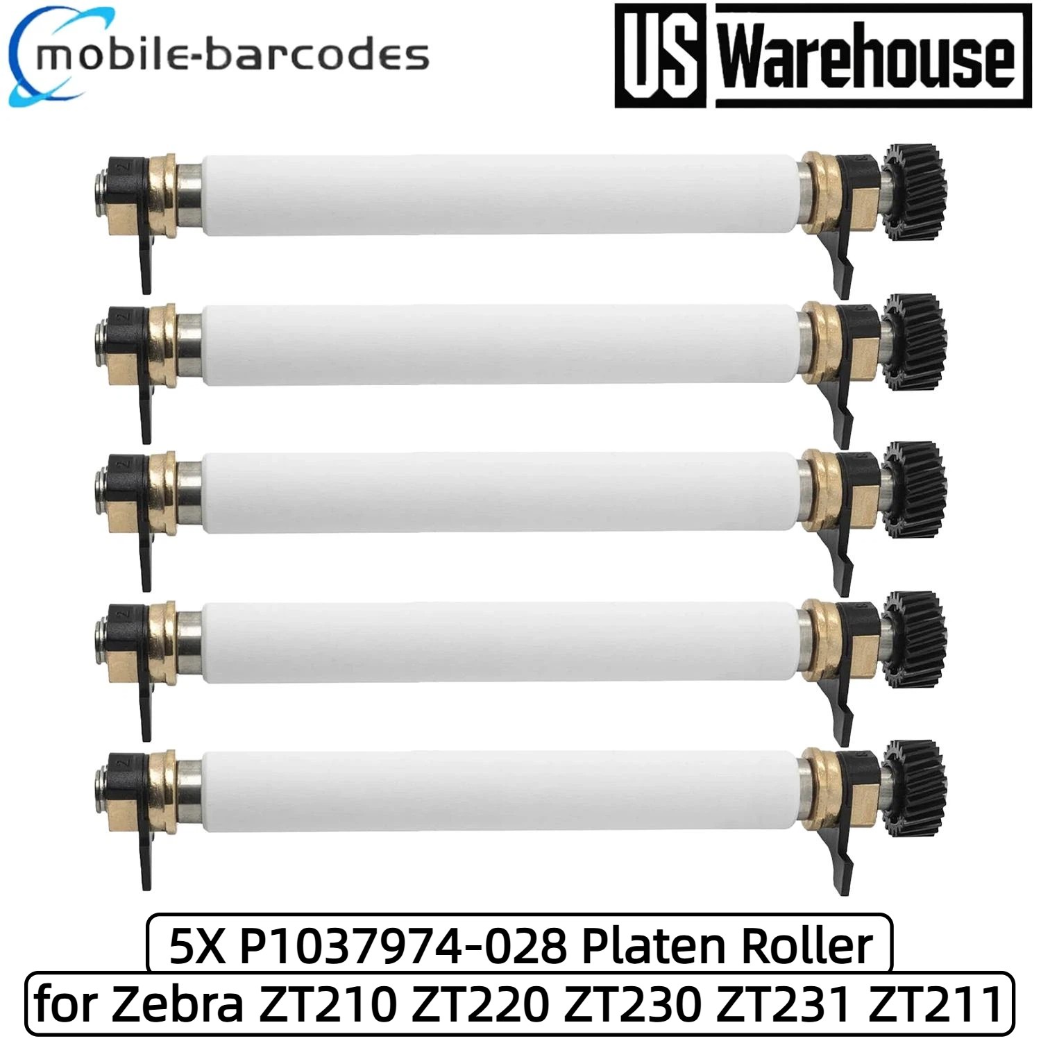 5X P1037974-028 Platen Roller for Zebra ZT210 ZT220 ZT230 ZT231 ZT211 Printer