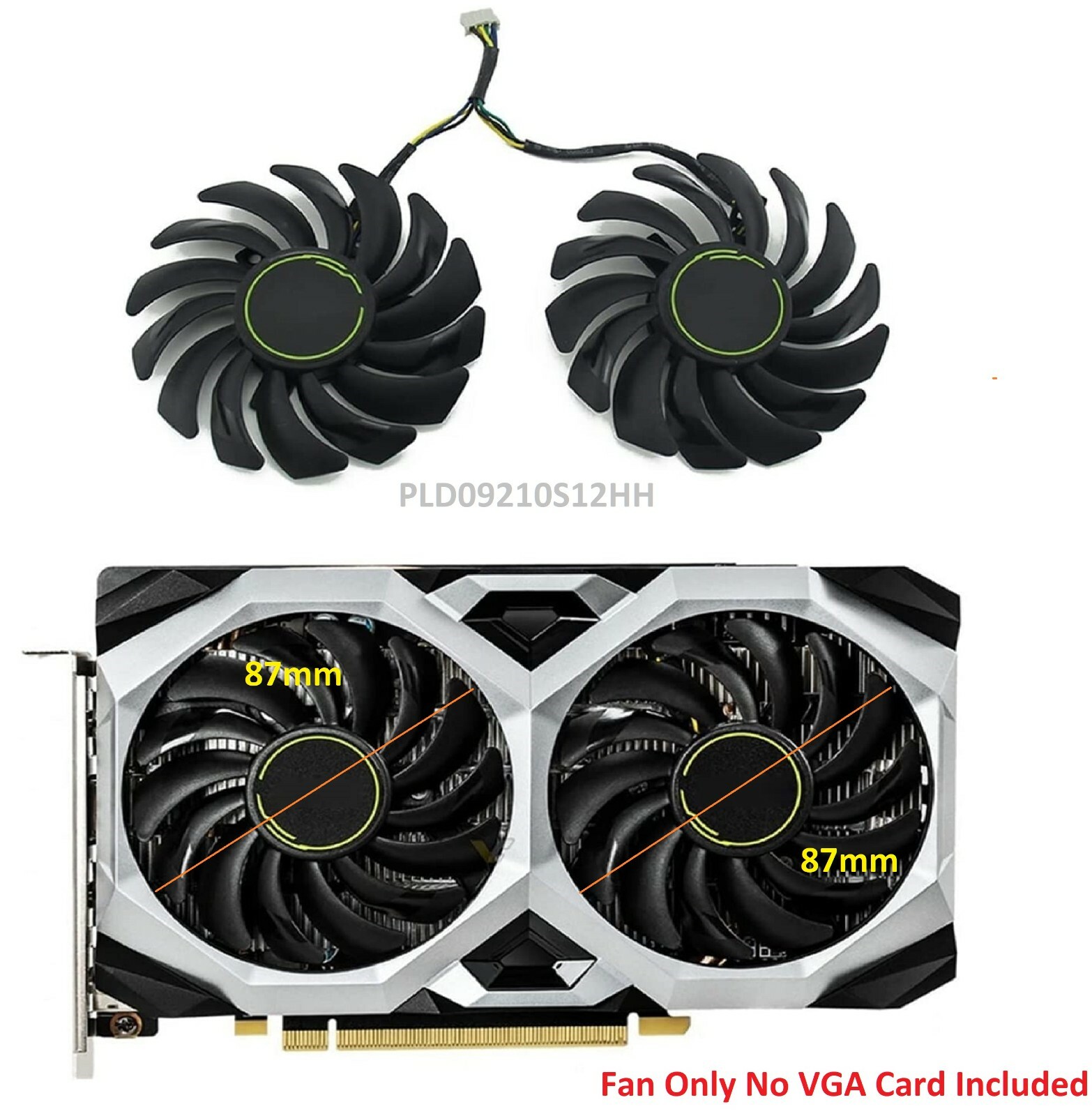 87MM PLD09210S12HH GPU Cooling Fan For MSI GeForce RTX 2060 VENTUS XS 6G OC