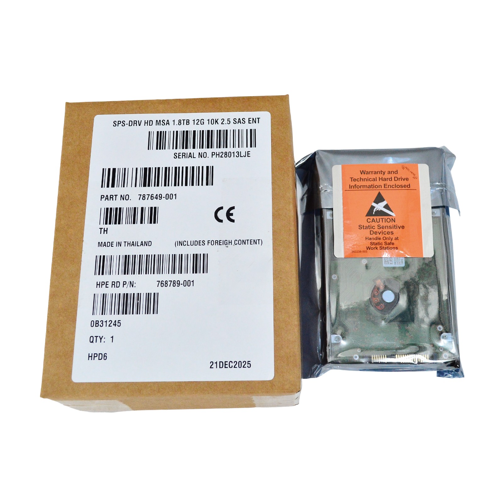 For J9F49A 787649-001 HPE MSA 1.8TB 2.5" SAS 10K 12G SFF BC HDD Hard Drive US