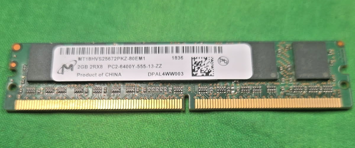 Micron 2GB 2Rx8 PC2-6400Y  MT18HVS25672PKZ-80EM1 Memory SDRAM  Cisco 244-MiniRD