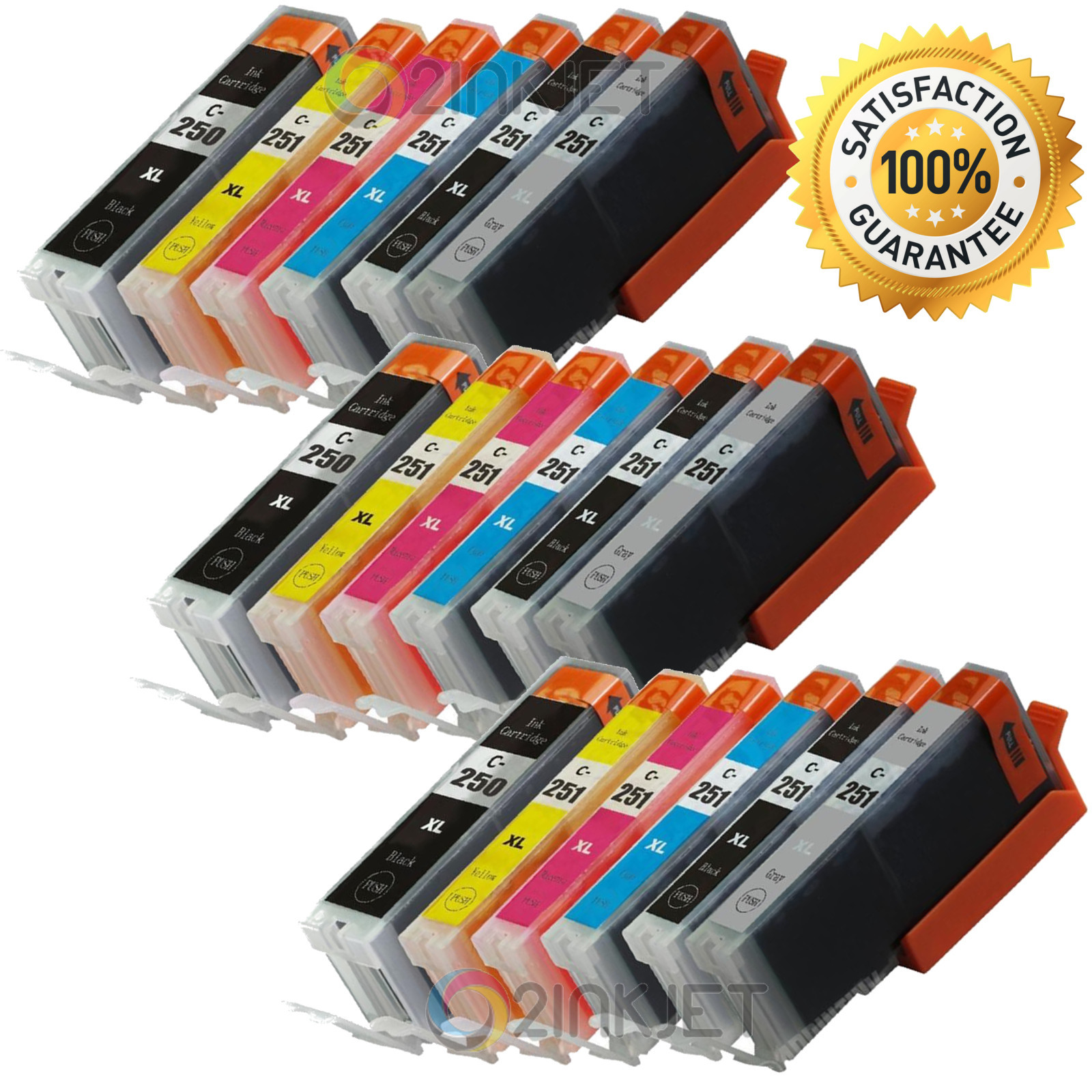 18 Pk PGI-250XL CLI-251XL Gray +Chip Ink Cartridge For Canon Pixma MG7120 MG6320