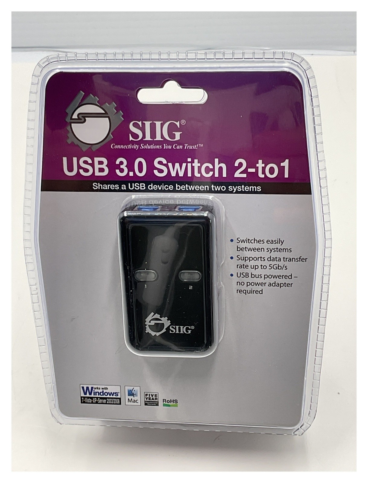 SIIG USB 3.0 Switch 2-to-1 Adapter