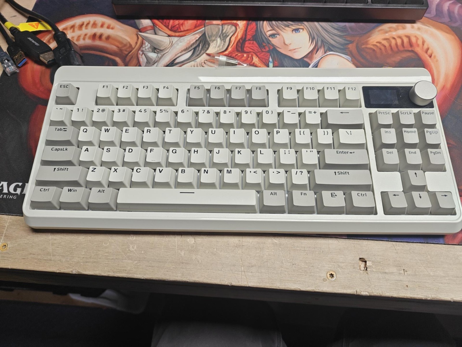 XVX M87 Pro Retro Grey Wireless Mechanical Keyboard Smart Display Knob 87-Key